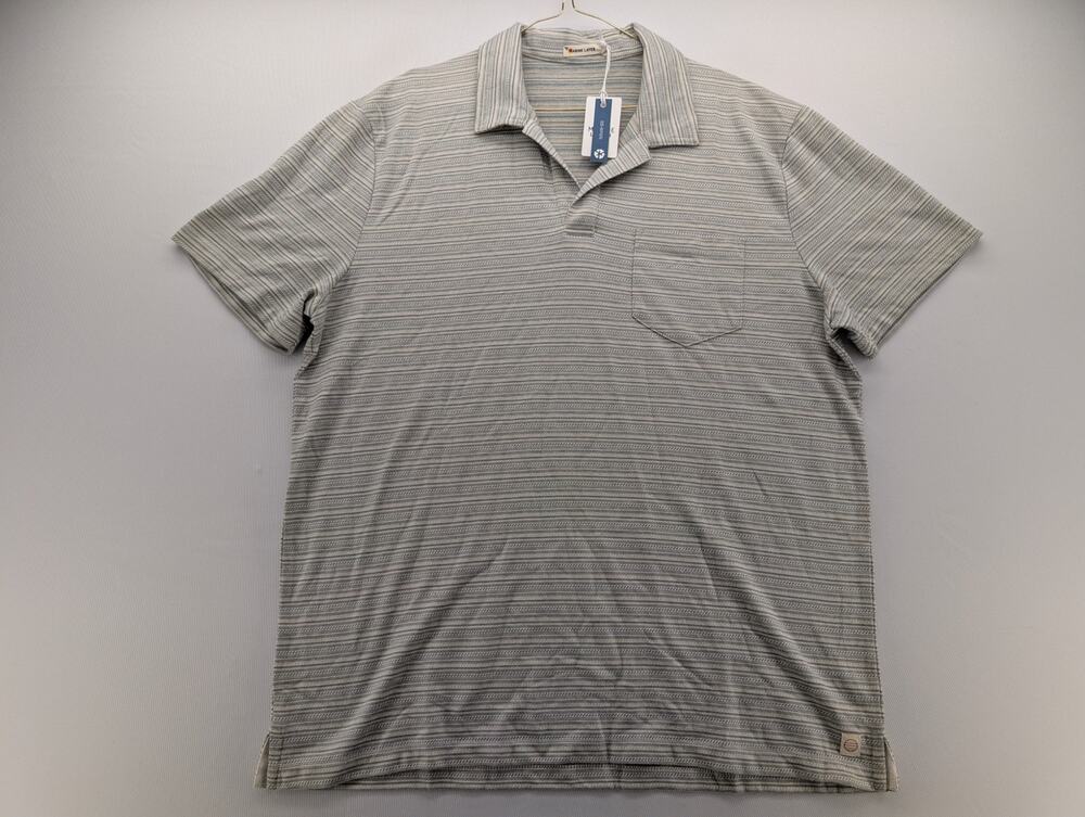 NWT Marine Layer Men's Jacquard Resort Polo in Balsam Green size Large